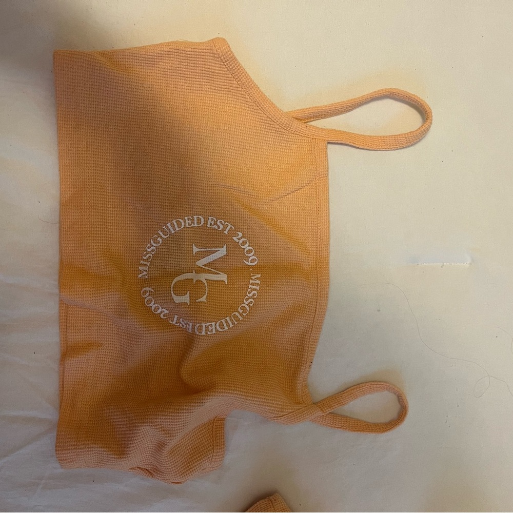 Missguided Peach Ribbed Top - Picture 5 of 5